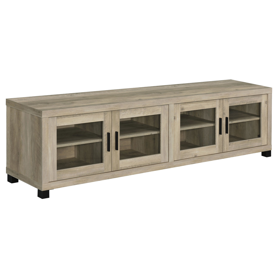 Sachin Rectangular TV Console with Glass Doors