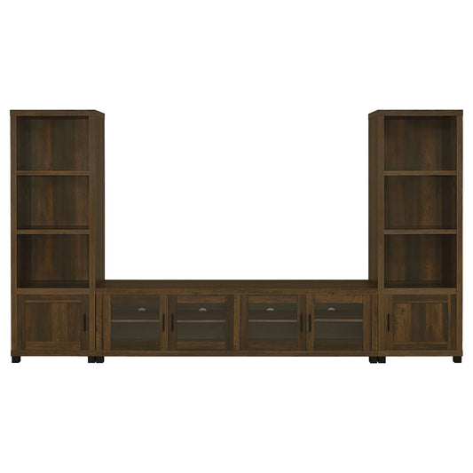 Sachin 3-piece Entertainment Center With 79" TV Stand Dark Pine