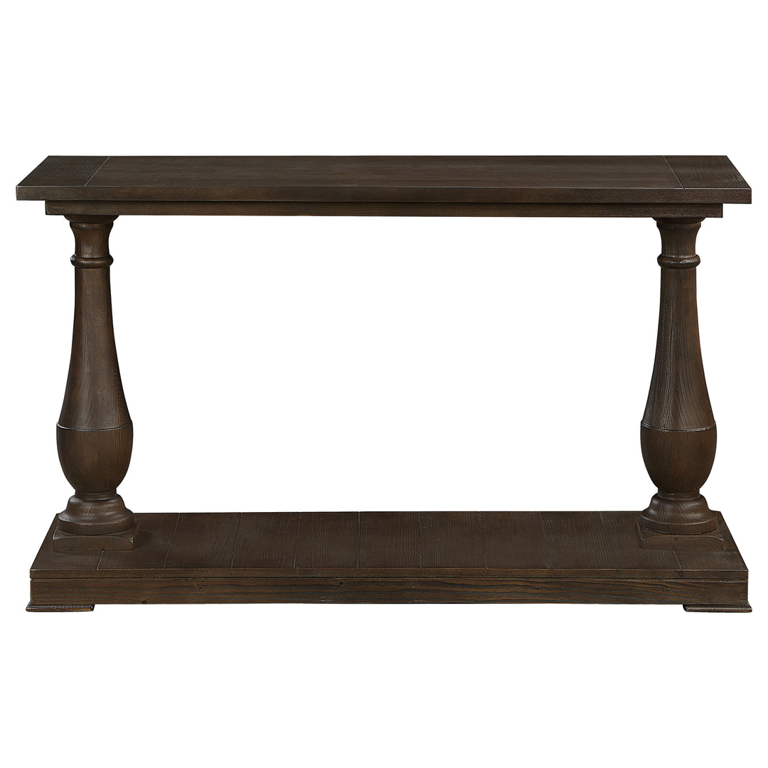 Walden Rectangular Sofa Table with Turned Legs and Floor Shelf Coffee