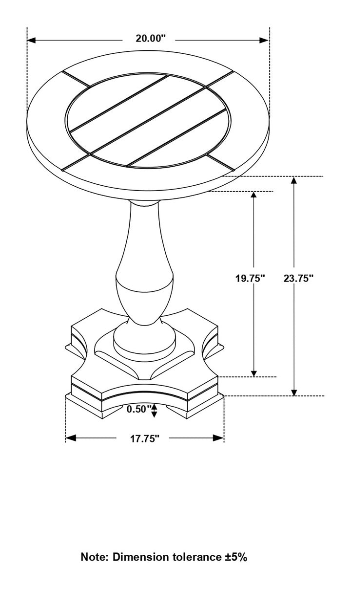 Morello Round End Table with Pedestal Base Coffee