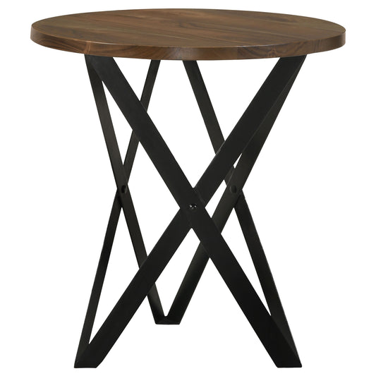 Zack Round End Table Smokey Grey and Black