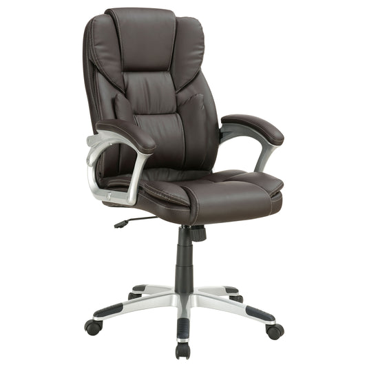 Kaffir Adjustable Height Office Chair Dark Brown and Silver