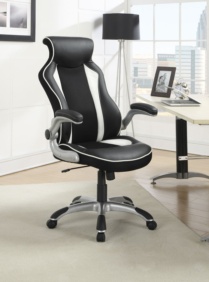 Dustin Adjustable Height Office Chair Black and Silver