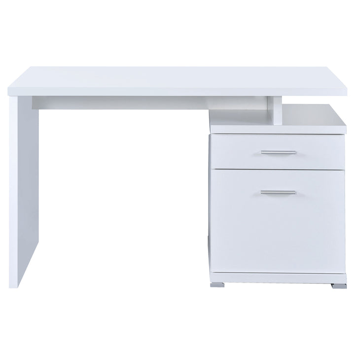 Irving 2-drawer Office Desk with Cabinet White