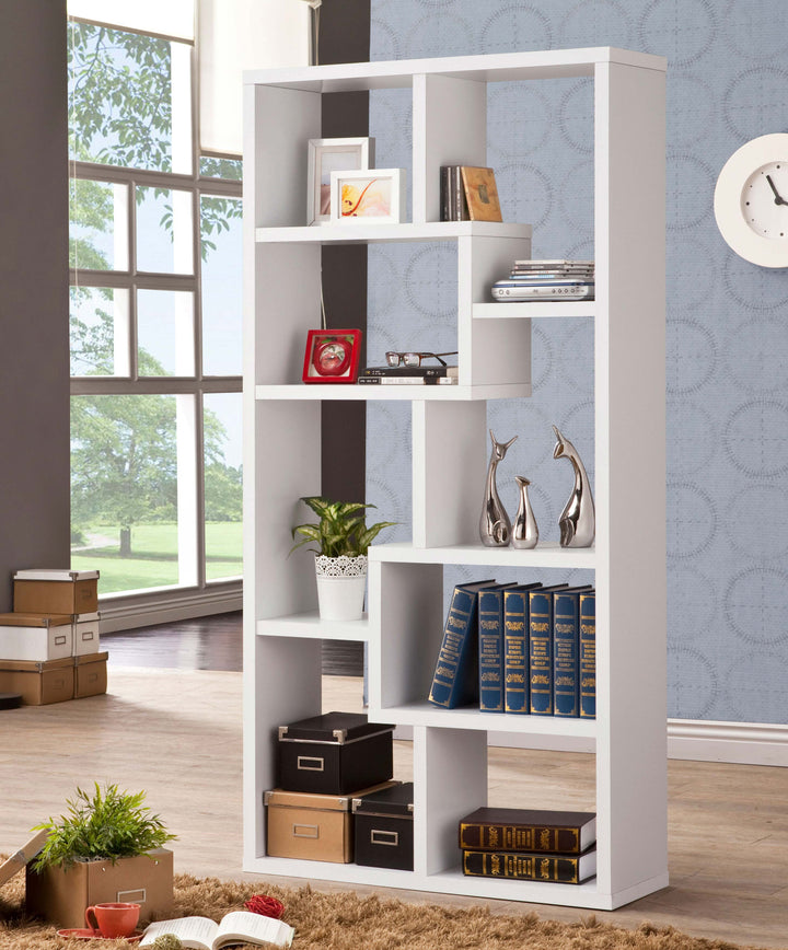 Theo 10-shelf Bookcase White