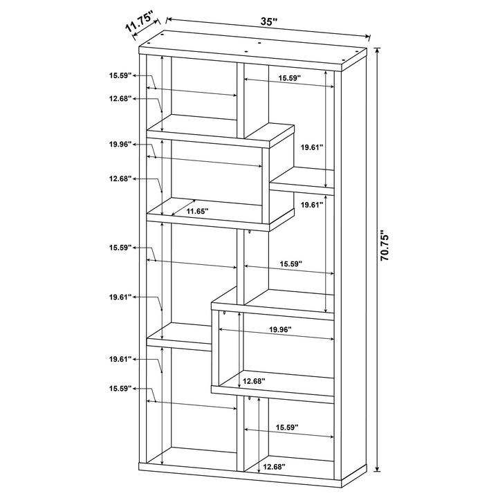 Theo 10-shelf Bookcase White