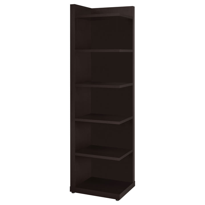 Alder 6-tier Corner Bookcase Cappuccino