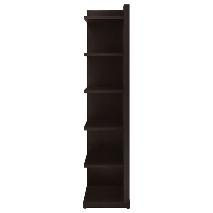 Alder 6-tier Corner Bookcase Cappuccino
