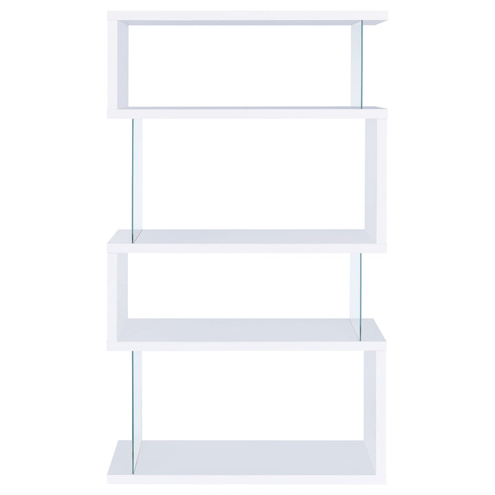 Emelle 4-tier Bookcase White and Clear