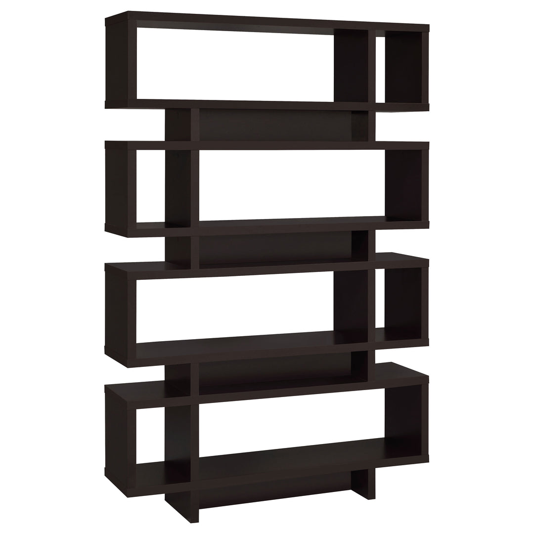 Reid 4-tier Open Back Bookcase Cappuccino