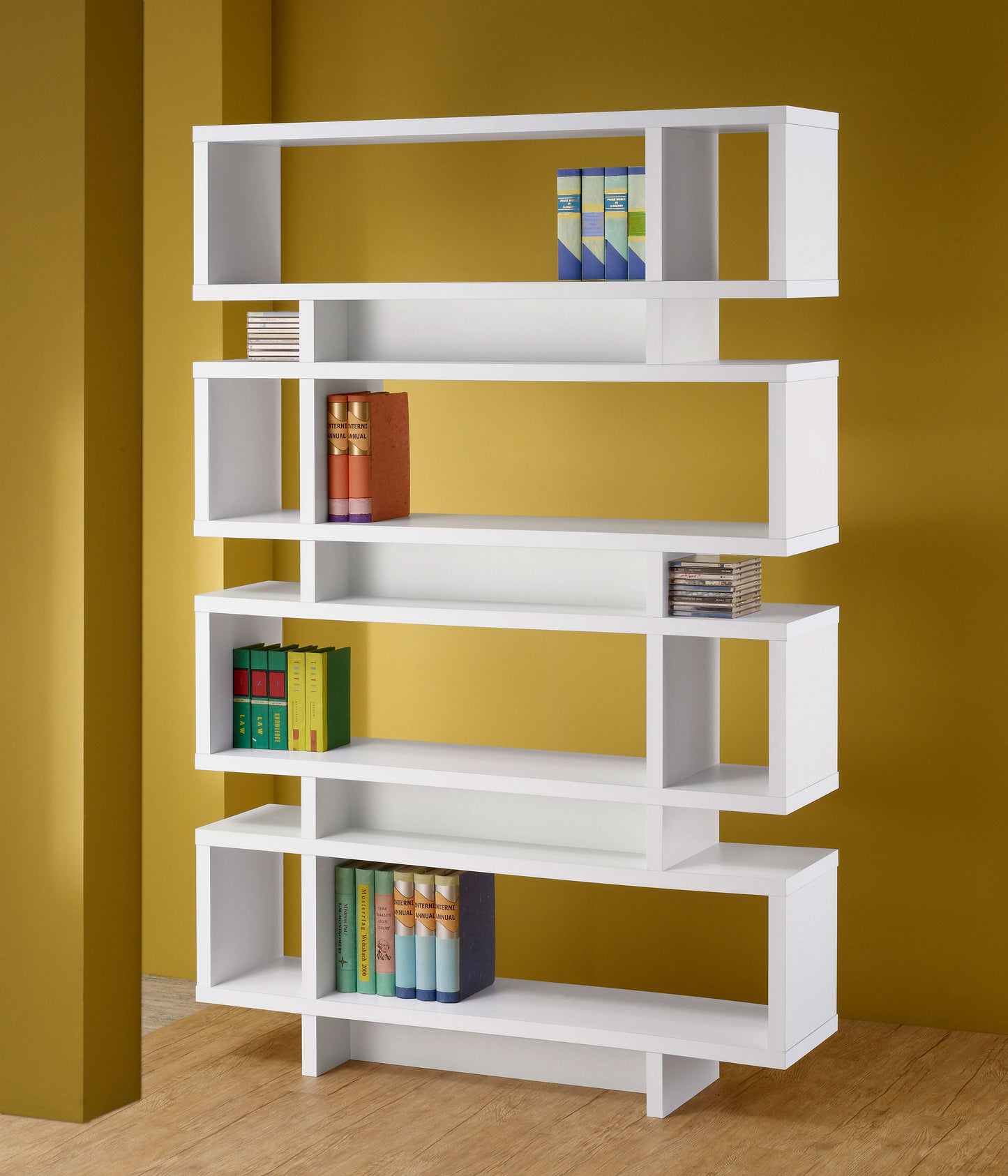 Reid 4-tier Open Back Bookcase White