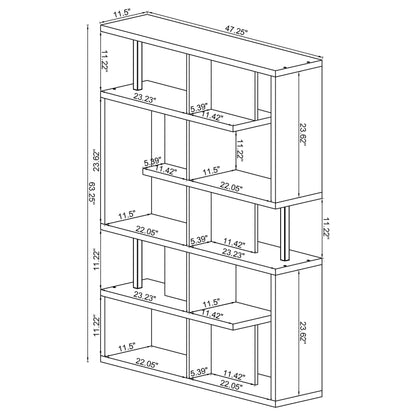 Hoover 5-tier Bookcase Black and Chrome