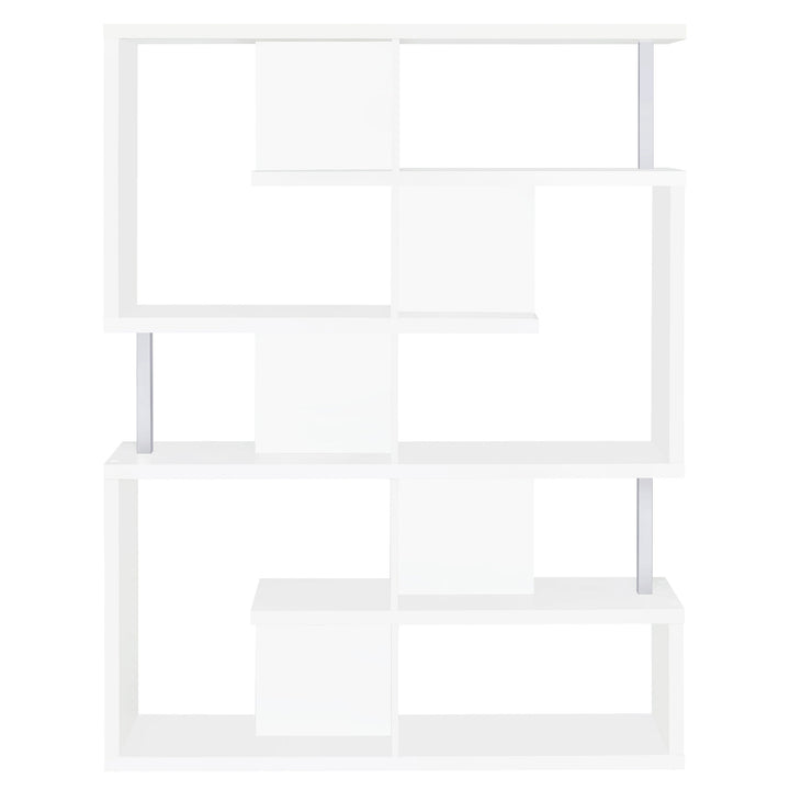 Hoover 5-tier Bookcase White and Chrome