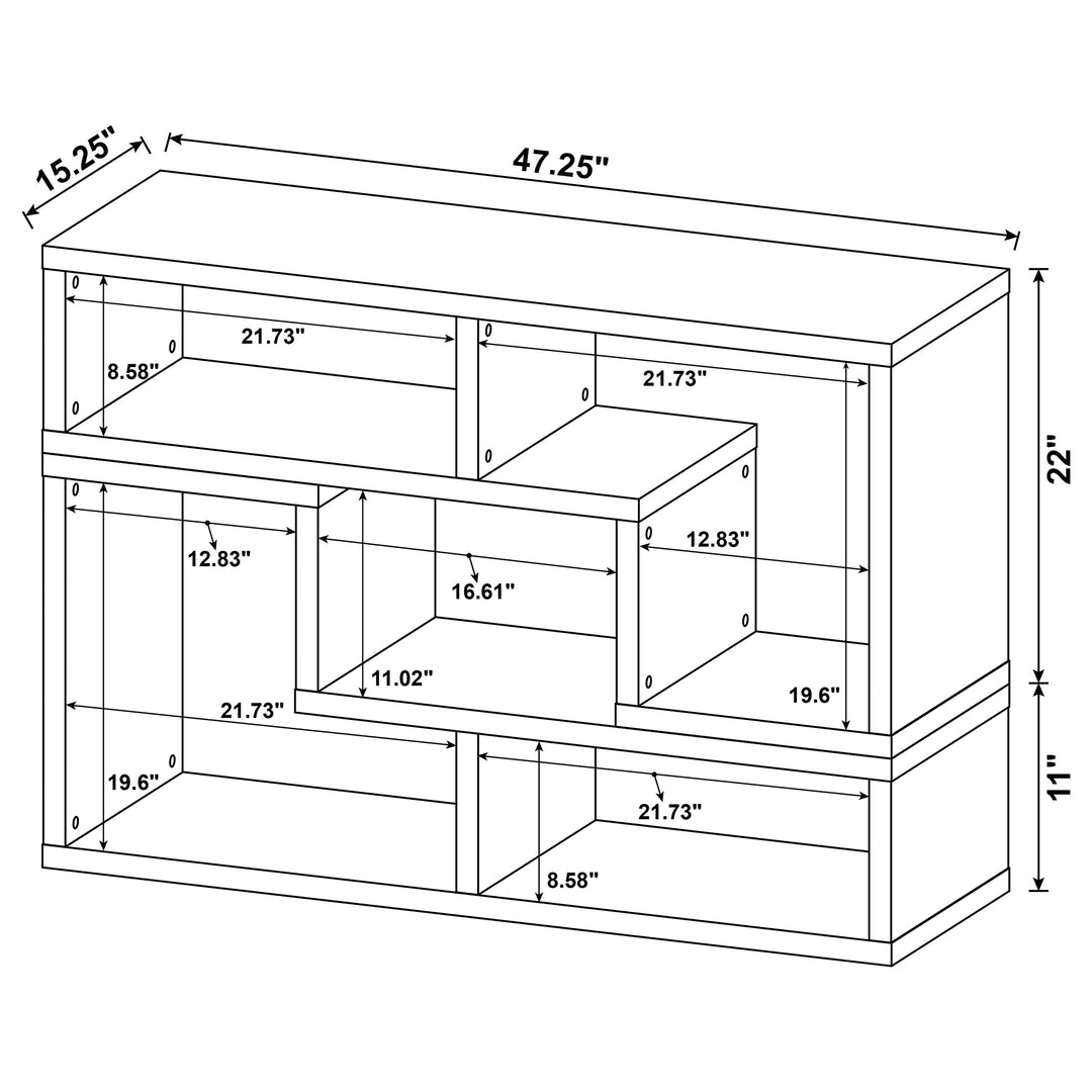 Velma Convertible TV Console and Bookcase Cappuccino