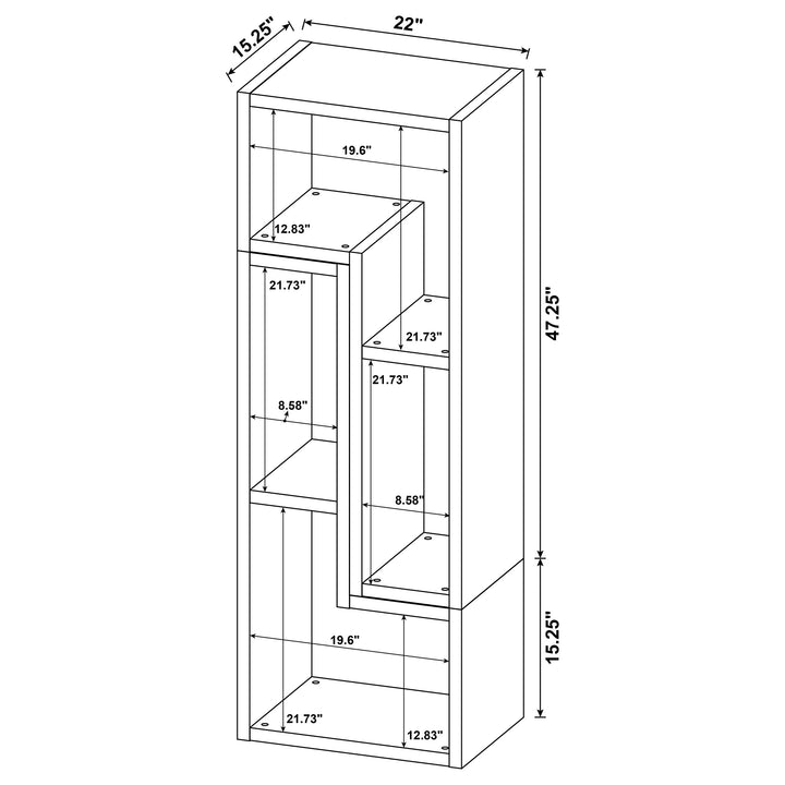 Velma Convertible TV Console and Bookcase Cappuccino