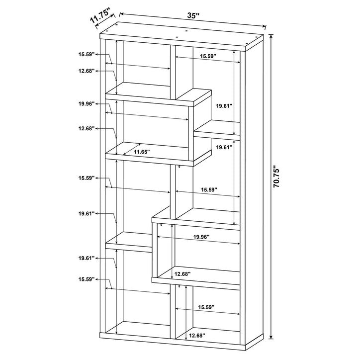 Theo 10-shelf Bookcase Weathered Grey