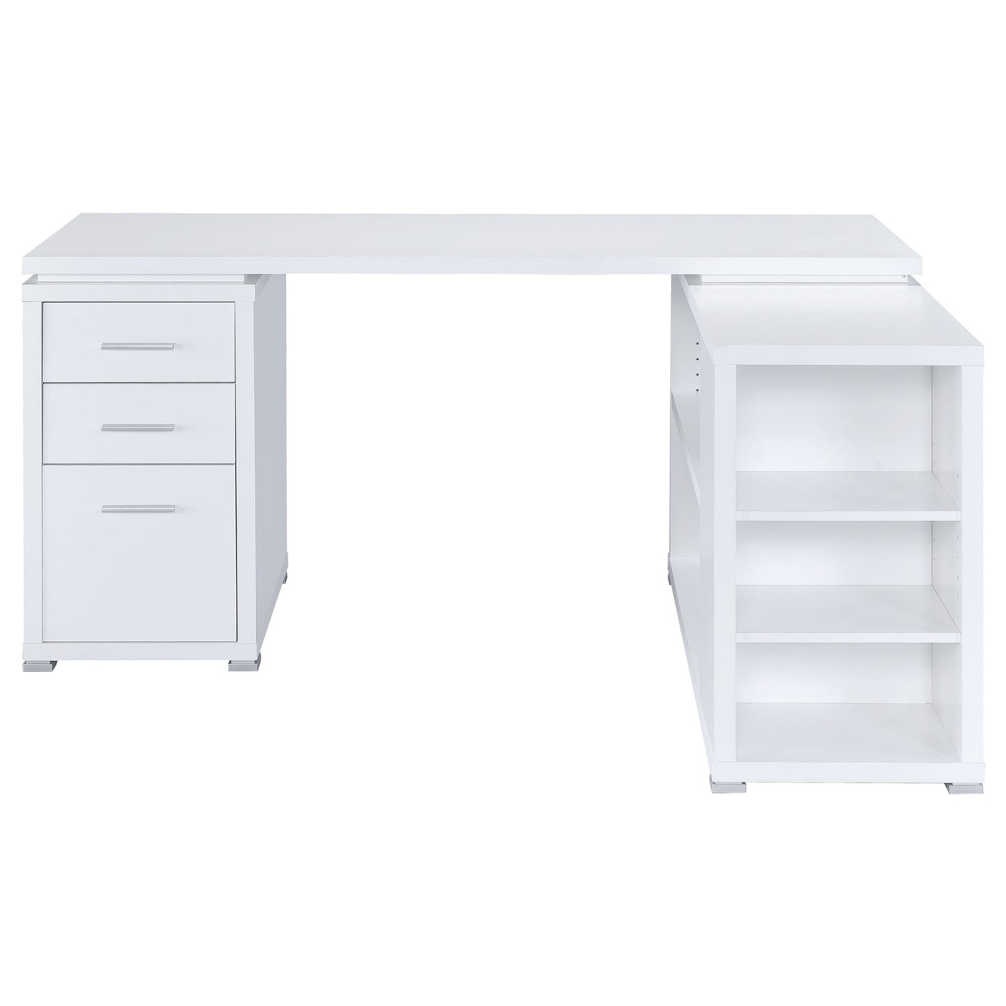 Yvette L-shape Office Desk White