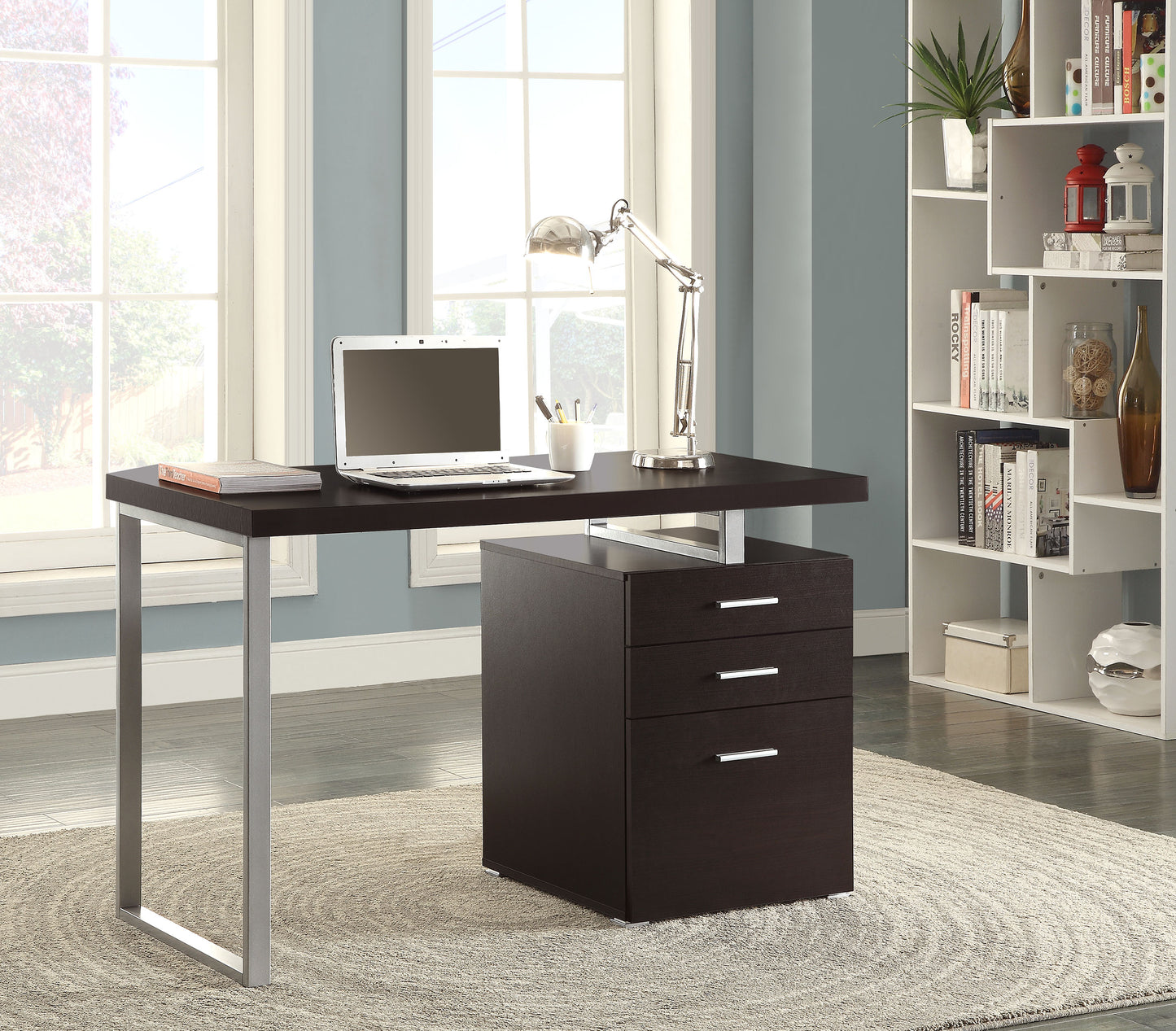 Brennan 3-drawer Office Desk Cappuccino