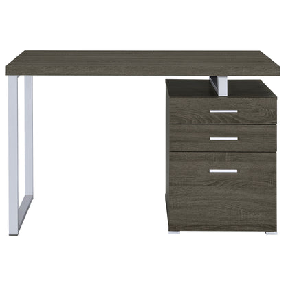 Brennan 3-drawer Office Desk Weathered Grey