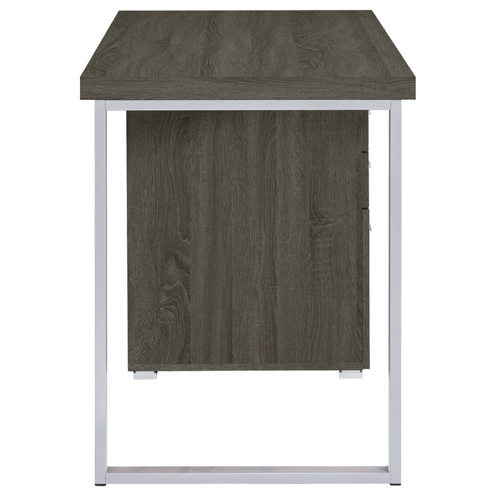 Brennan 3-drawer Office Desk Weathered Grey