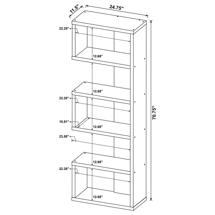 Joey 5-tier Bookcase Weathered Grey