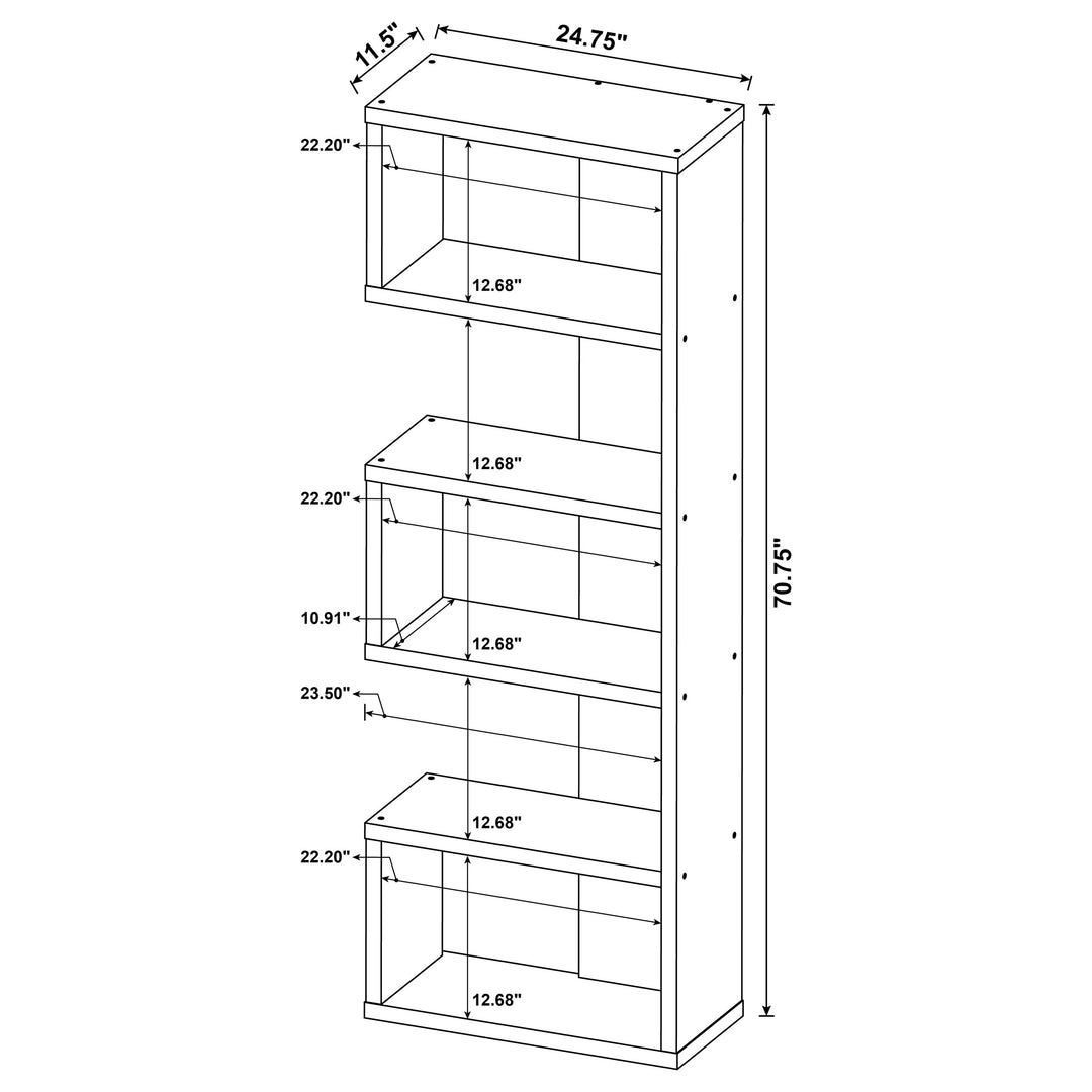 Joey 5-tier Bookcase Weathered Grey