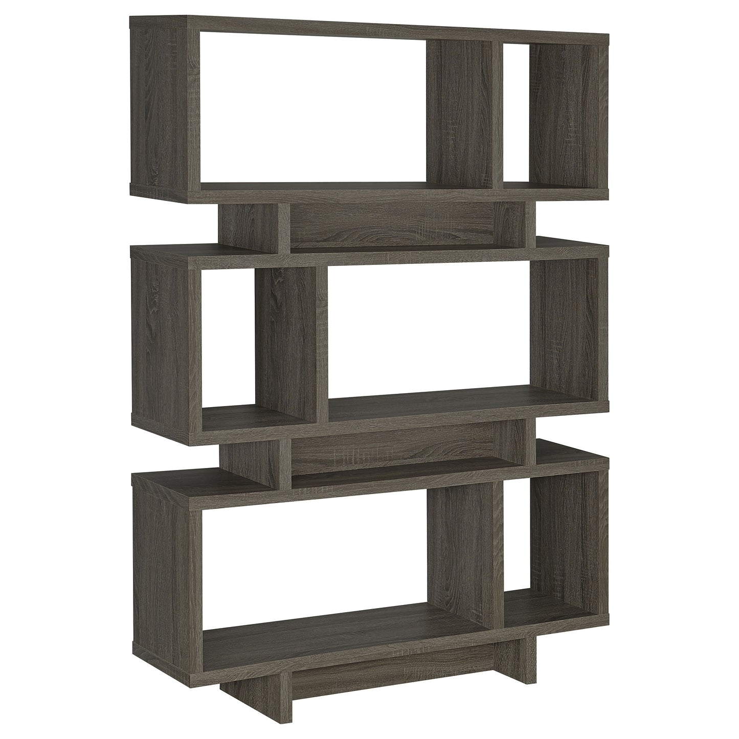 Reid 3-tier Geometric Bookcase Weathered Grey