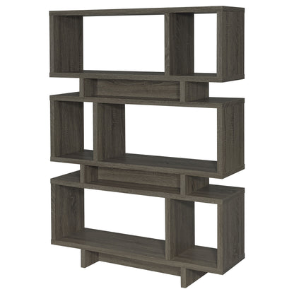 Reid 3-tier Geometric Bookcase Weathered Grey