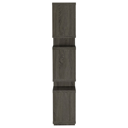 Reid 3-tier Geometric Bookcase Weathered Grey