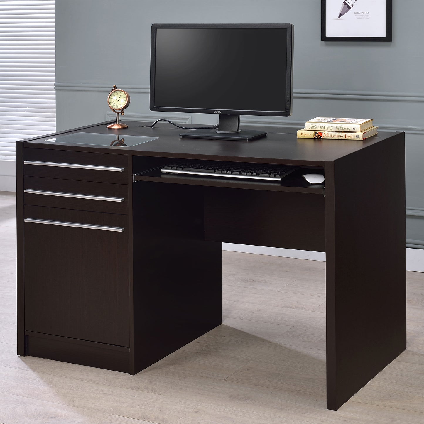 Halston Rectangular Connect-it Office Desk Cappuccino