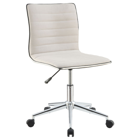 Adjustable Height Office Chair White and Chrome