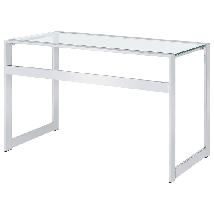 Hartford Glass Top Writing Desk Chrome