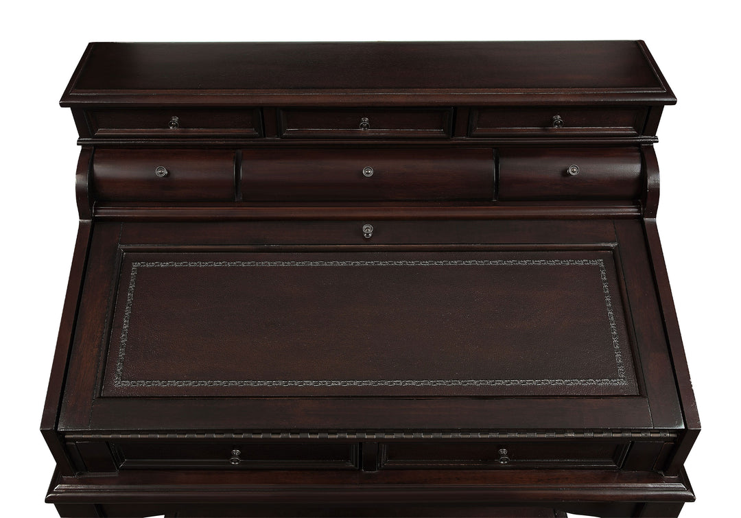 Milo 10-drawer Secretary Desk Warm Brown