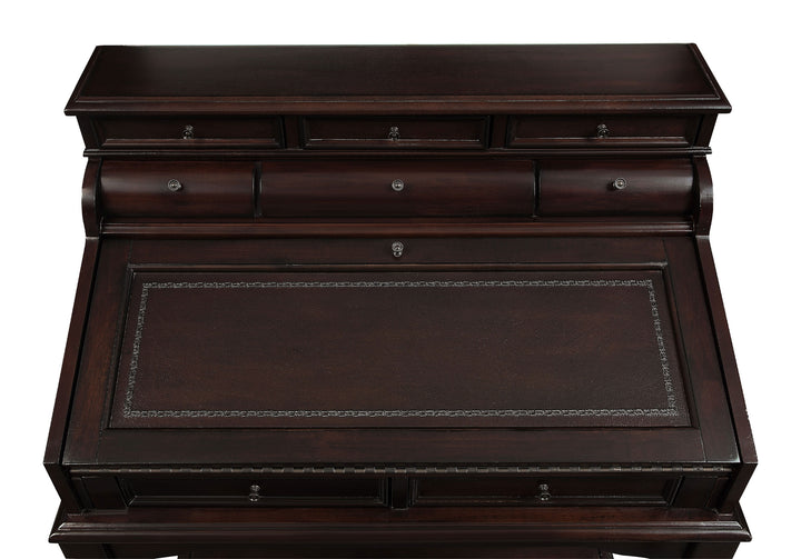 Milo 10-drawer Secretary Desk Warm Brown