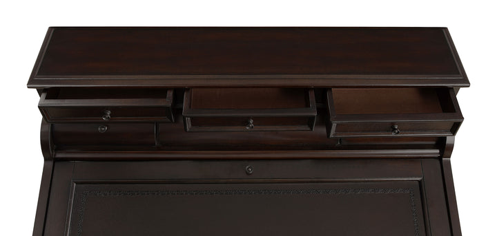 Milo 10-drawer Secretary Desk Warm Brown