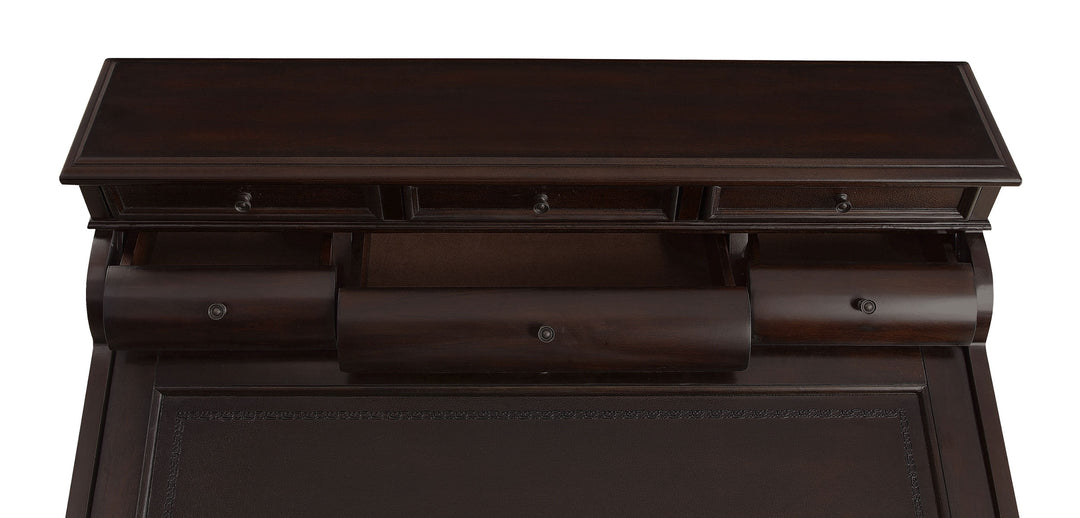 Milo 10-drawer Secretary Desk Warm Brown