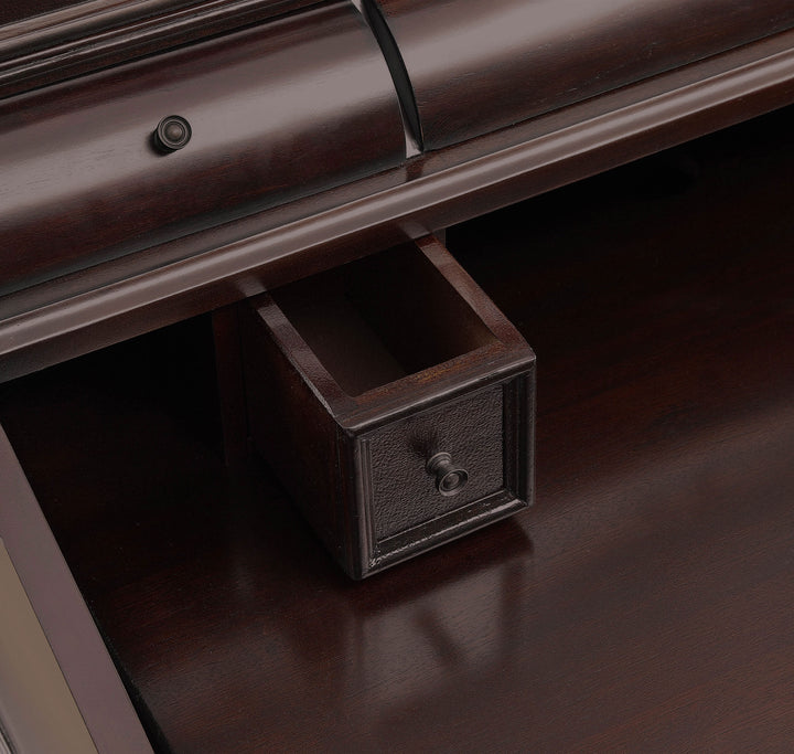 Milo 10-drawer Secretary Desk Warm Brown