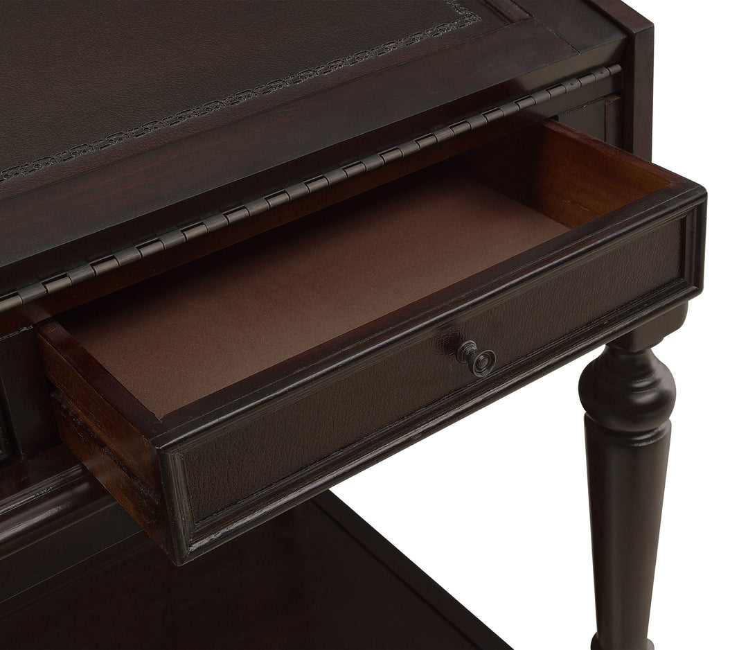 Milo 10-drawer Secretary Desk Warm Brown