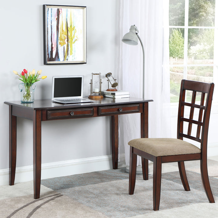 Newton 2-piece Writing Desk Set Chestnut and Tan