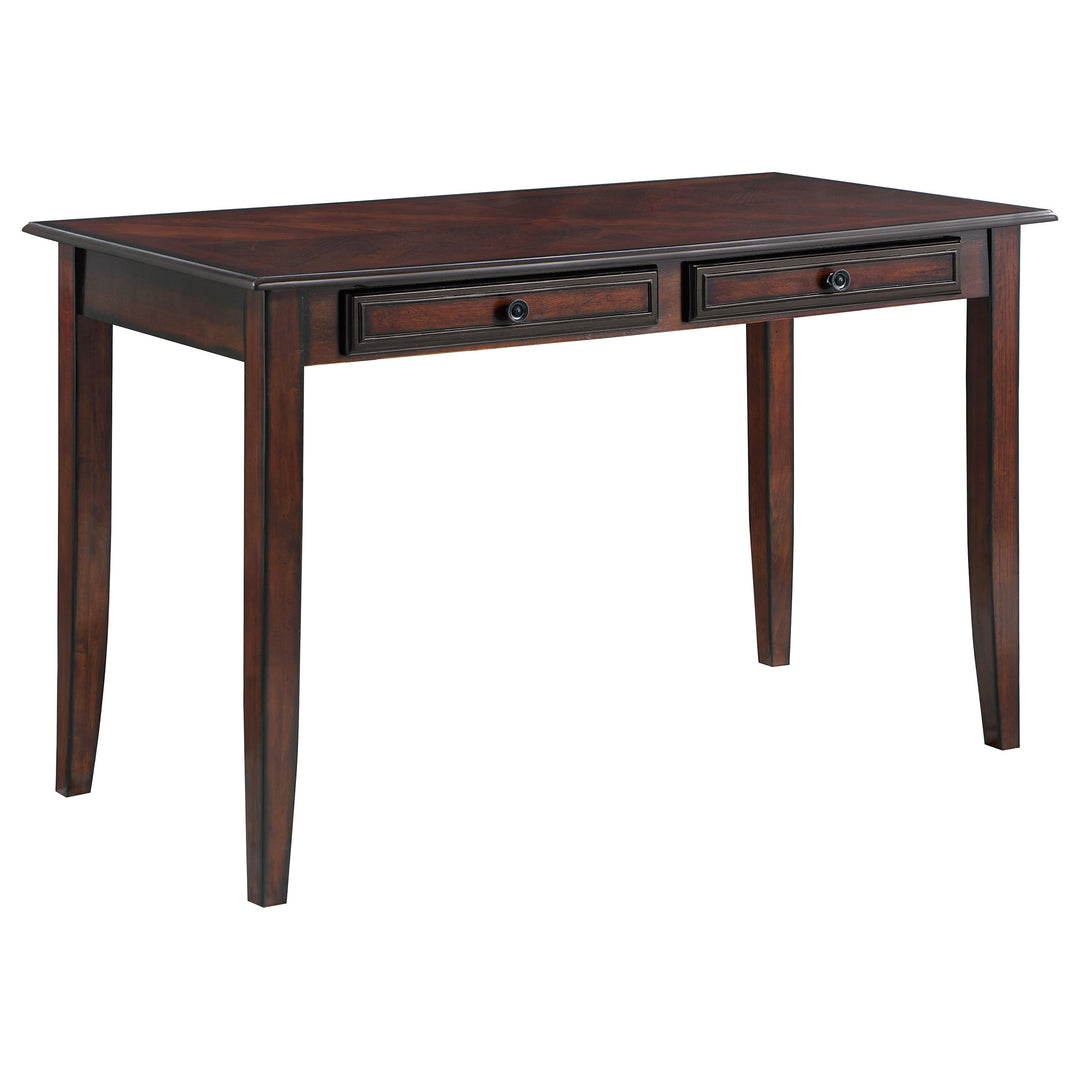 Newton 2-piece Writing Desk Set Chestnut and Tan