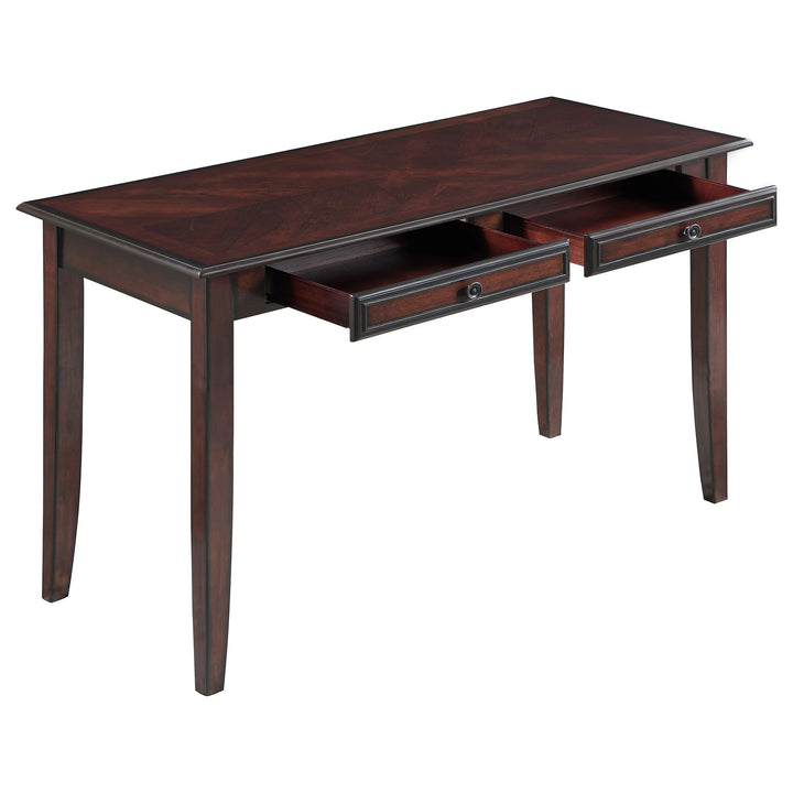 Newton 2-piece Writing Desk Set Chestnut and Tan