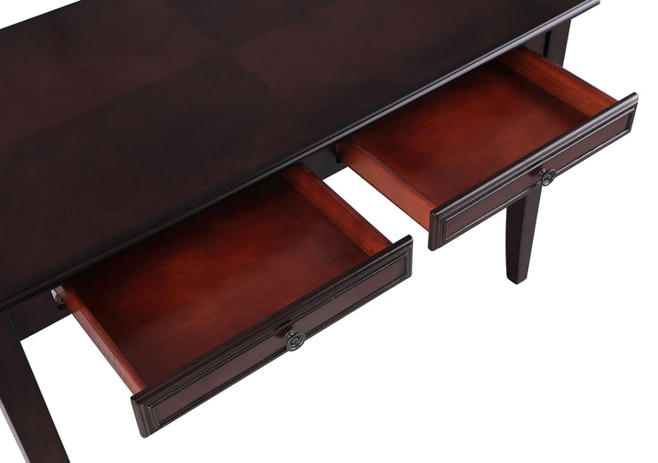 Newton 2-piece Writing Desk Set Dark Amber and Tan