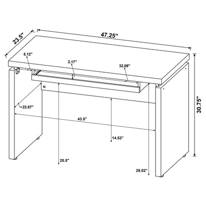 Russell Computer Desk with Keyboard Tray Black Oak