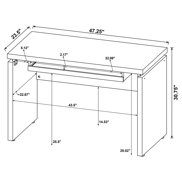 Russell Computer Desk with Keyboard Tray Black Oak