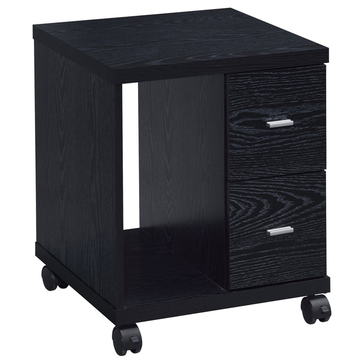 Russell 2-drawer CPU Stand Black Oak