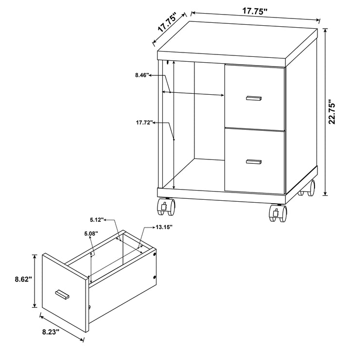 Russell 2-drawer CPU Stand Medium Oak