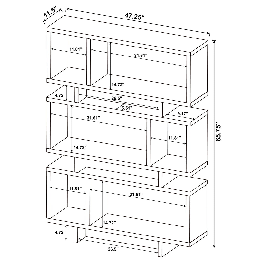 Reid 3-tier Geometric Bookcase Salvaged Cabin