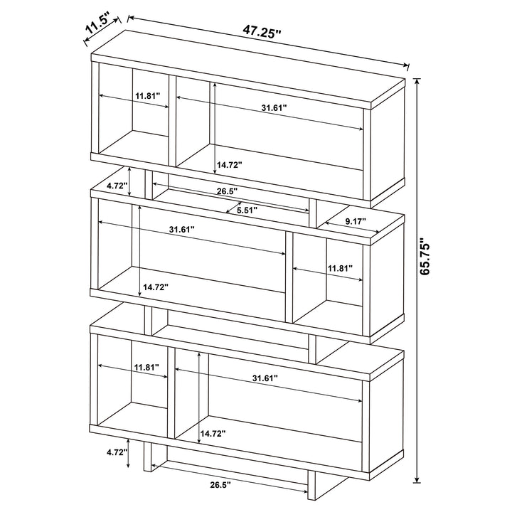 Reid 3-tier Geometric Bookcase Salvaged Cabin