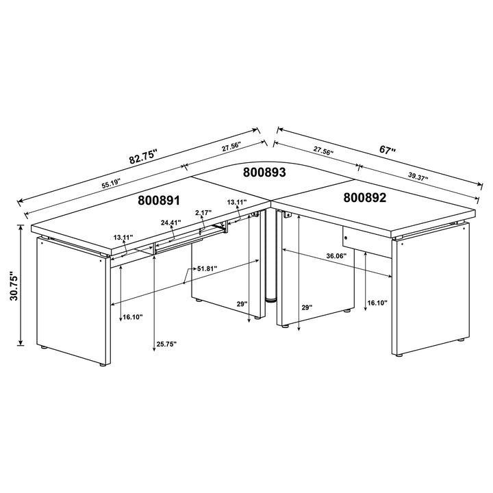 Skylar Engineered Wood L-Shape Computer Desk Cappuccino