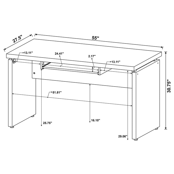 Skylar Computer Desk with Keyboard Drawer Cappuccino